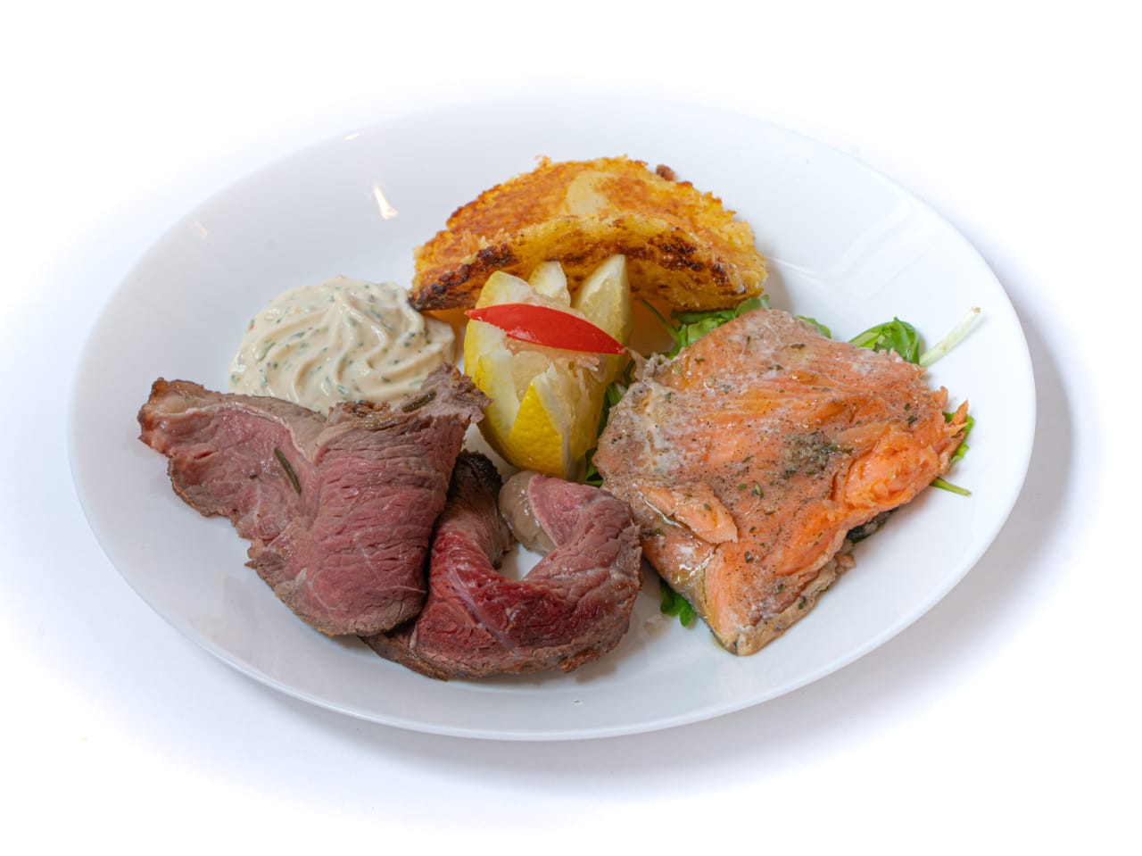 Picanha e trota salmonata