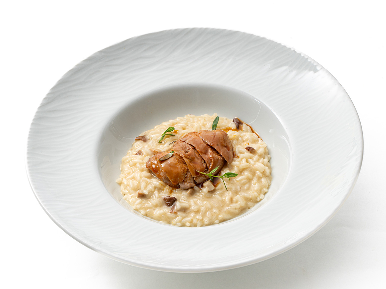 Risotto al timo con pernice rossa